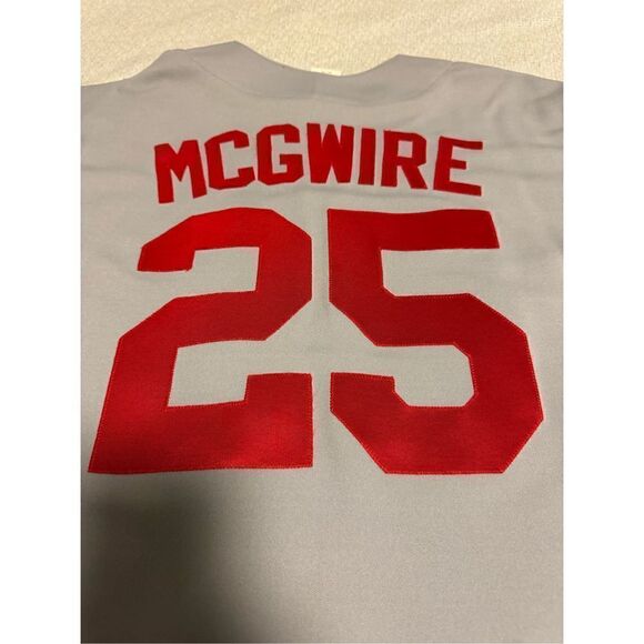 St. Louis Cardinals Size Large Mark McGwire Grey Jersey Majestic Vintage - Picture 8 of 8